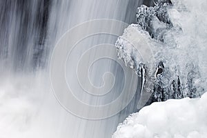 Comstock Creek Cascade Framed by Ice