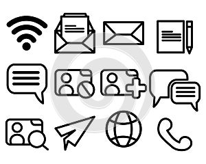 Comunication Icon Set. Website Icon Vector Illustration