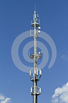 Comunication Mast isolated against blue sky