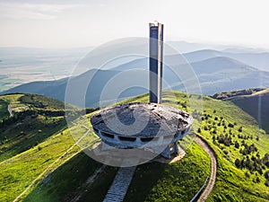Comunistical monument in the mountain. Buzludja, Bulgaria.