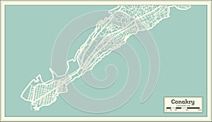 Conakry Guinea City Map in Retro Style. Outline Map. photo