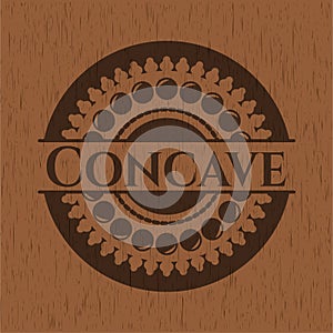 Concave realistic wood emblem. Vector Illustration.  EPS10 photo