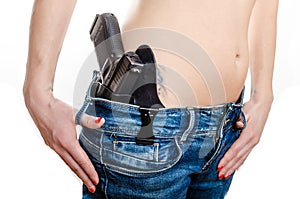 Concealed carry gun in his waistband