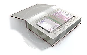 Concealed Euros In A Book Front