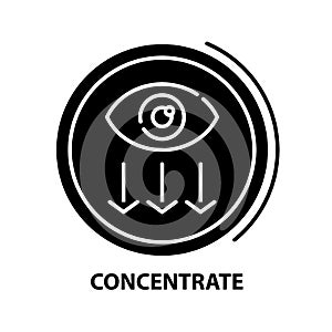 concentrate icon, black vector sign with editable strokes, concept illustration