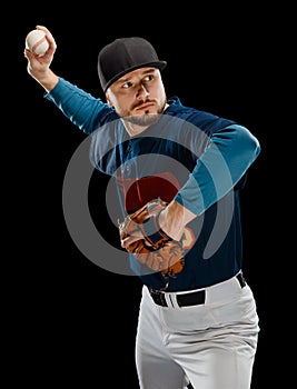 Concentrated baseball player