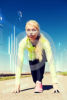 Concentrated woman doing running outdoors