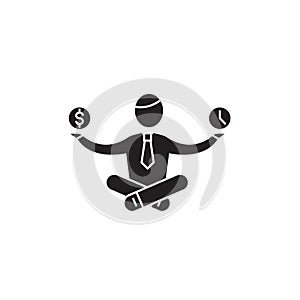 Concentration black vector concept icon. Concentration flat illustration, sign
