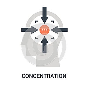 concentration flat icon design concept
