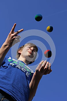 Concentration, juggling balls