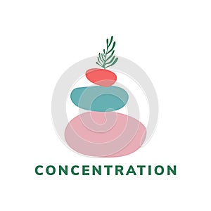 Concentration and meditation icon vector