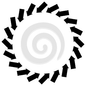 Concentric arrows symbol to illustrate rotation, gyration, torsion, turning concepts photo