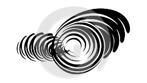 Concentric Black Swirl Pattern Vector Illustration, Abstract Design, vector design Generative AI