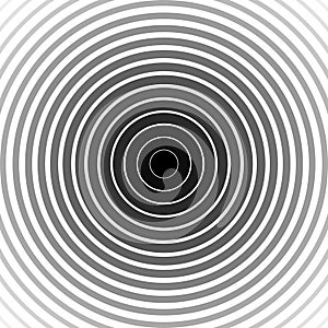 Concentric circle element. Black and white color ring. Abstract vector illustration for sound wave, Monochrome graphic. Concentric