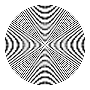 Concentric Circle Lines Pattern. Abstract Round Design Element