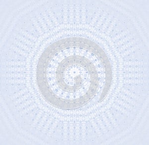 Concentric circle ornament white light blue blurred
