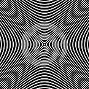 Concentric Circles. Abstract Black and White Graphics