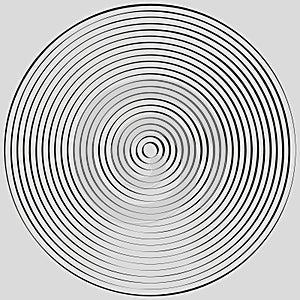 Concentric circles, concentric rings. Abstract radial graphics.