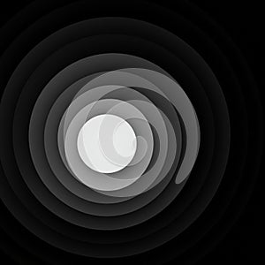 Concentric circles form a tunnel-like pattern, transitioning from white at the center to