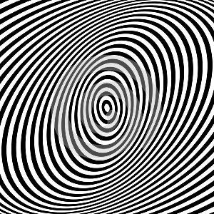 Concentric circles forming a spiral. Ovals, ellipses pattern photo