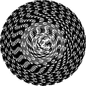 Concentric circles geometric vector element. Radial, radiating circular graphi