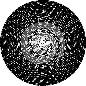 Concentric circles geometric vector element. Radial, radiating circular graphic