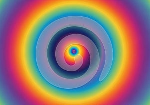 Concentric circles in a gradient rainbow spectrum radiating from a