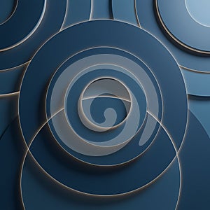 Concentric circles in a layered pattern, creating a 3D illusion. The design features