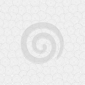 Concentric circles. Monochrome seamless pattern in japanese style. Asia art, grey abstract geometry background.