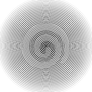 Concentric circles pattern. Abstract monochrome-geometric illustration. photo