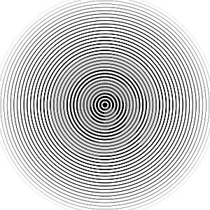 Concentric circles pattern. Abstract monochrome-geometric illustration.