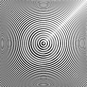 Concentric Circles Pattern with 3D Illusion Effect. Abstract Textured Background