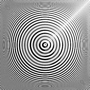 Concentric Circles Pattern with 3D Illusion Effect. Abstract Textured Background