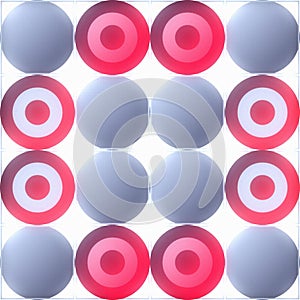 Concentric Circles Pattern: Red, White, and Blue-Gray