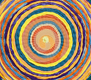 concentric circles to form a target made of woven fabrics