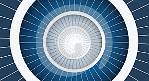 Concentric circular patterns create a hypnotic tunnel like effect