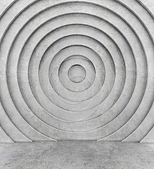 Concentric concrete wall and concrete floor