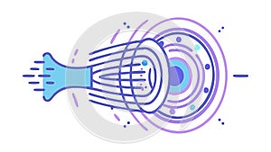 Concentric Data Flow, Digital Information Network Structure, vector design Generative AI