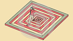 Concentric Diamond Geometric Pattern Vector Graphic vector design Generative AI