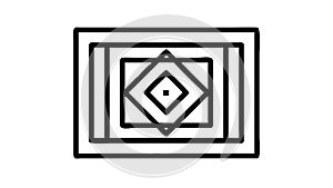 Concentric Diamond Square Geometric Pattern Minimalist vector design Generative AI