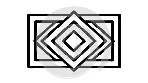 Concentric Diamond Square Geometric Pattern Minimalist vector design Generative AI