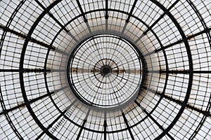 Concentric geometric cirlces of glass roof of a internal cristal dome