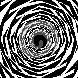 Concentric geometric hexagons / octagons. Abstract monochrome pa