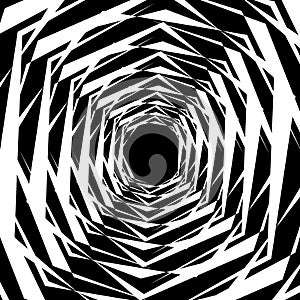 Concentric geometric hexagons / octagons. Abstract monochrome pa