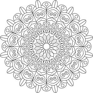 Concentric Mandala Vector for Structured Coloring