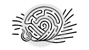 Concentric Maze Pattern, Complex Puzzle Challenge Vector, vector design Generative AI