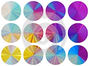 Concentric metallic gradient ui button elements