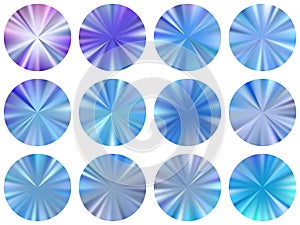 Concentric metallic gradient ui button elements