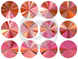 Concentric metallic gradient ui button elements