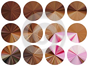 Concentric metallic gradient web elements vector